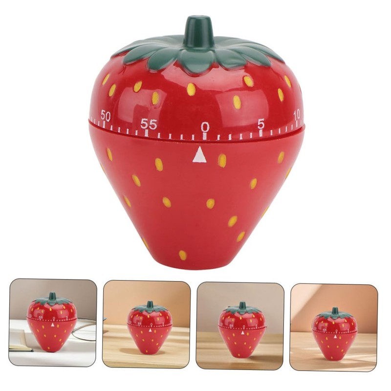 Gatuida Retro Strawberry Shaped Kitchen Timer Mechanical Countdown Device for