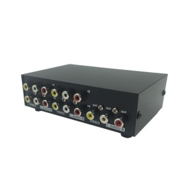 CERRXIAN 4 Port 4 Input 1 Output Video Audio AV Switch Selector Splitter Box