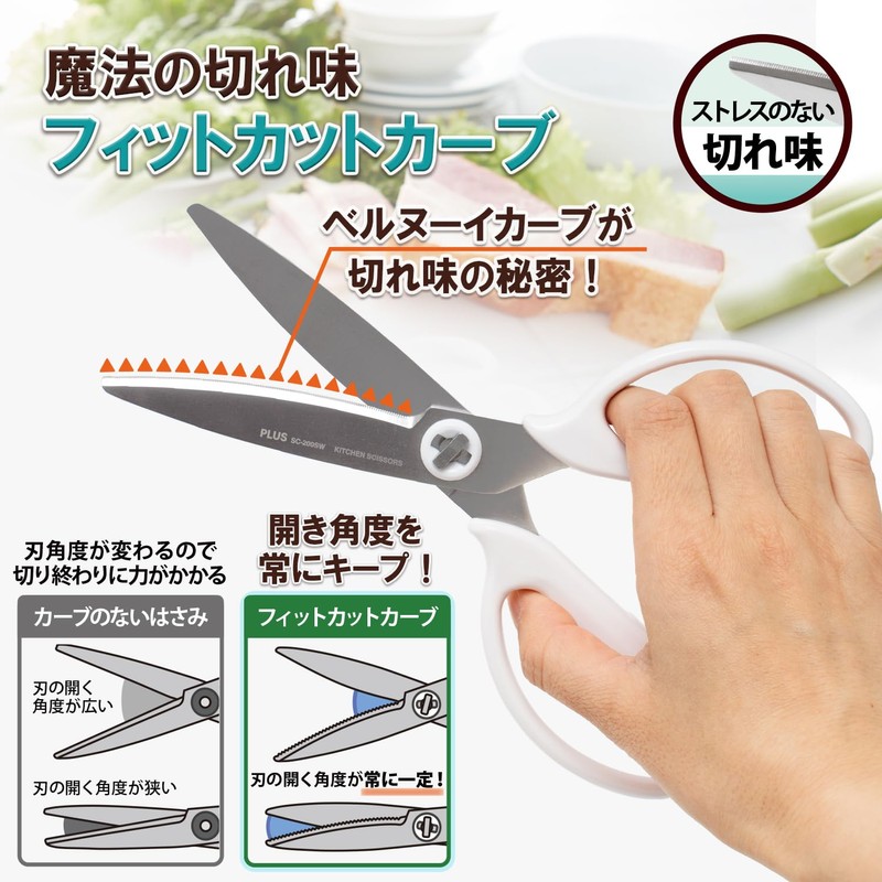 Plus Kitchen Scissors, Disassembly, Dishwasher Safe, Stress-Free Cut, Fit Cut