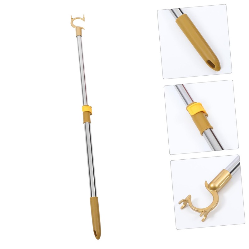 Zerodeko Retractable Clothes Drying Rod, Adjustable Wardrobe Hook Rod, Metal