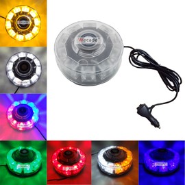 Wecade® High Intensity 10 LED 30W Volunteer Firefighter Emergency Vehicle Magnetic Mount Strobe/Flash Beacon Warning Light (White)