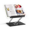 HAUTOCO Adjustable Acrylic Book Stand for Reading, 360° Rotating Base,