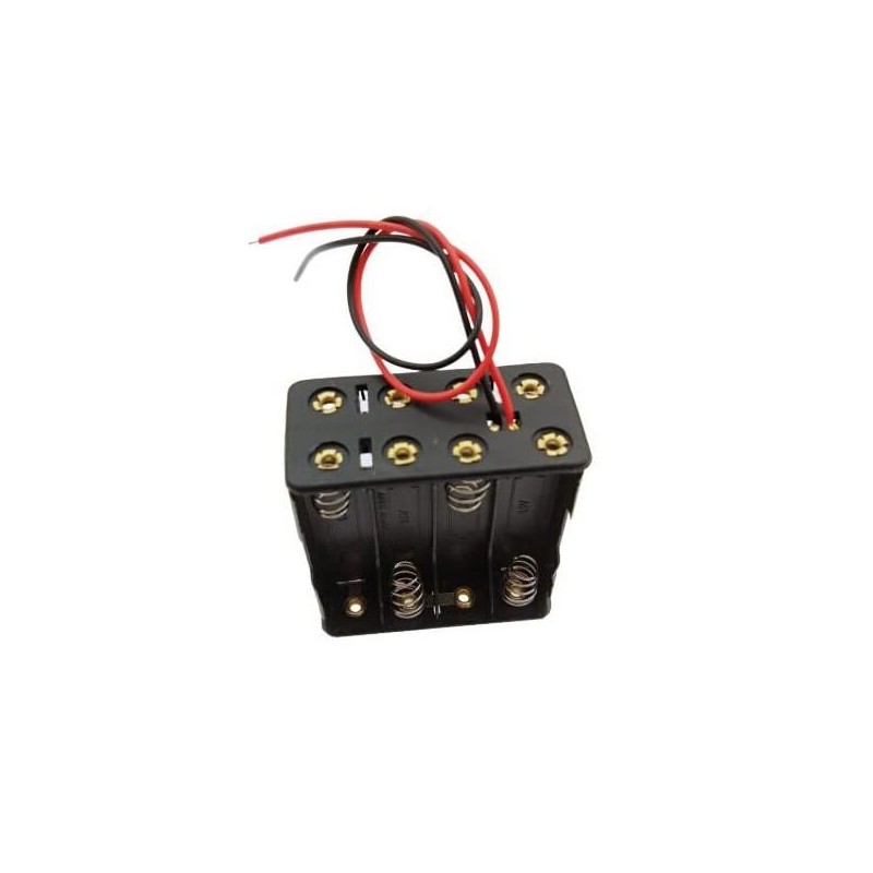 8-AAA Battery Spring Clip Holder Case Plastic Box Tow Layers