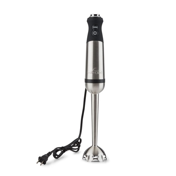 All-Clad Electrics Stainless Steel Immersion Blender 2 Piece Turbo Function 600 Watts Detachable, Variable Speed Control, Hand Blander, 9-1/4-inch