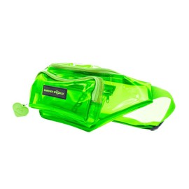 Kandies World Premium Clear Fanny Pack – Stylish Transparent Waist Bag in Purple – Festival & Stadium Approved – Adjustable Strap & Secure Pockets (Green)