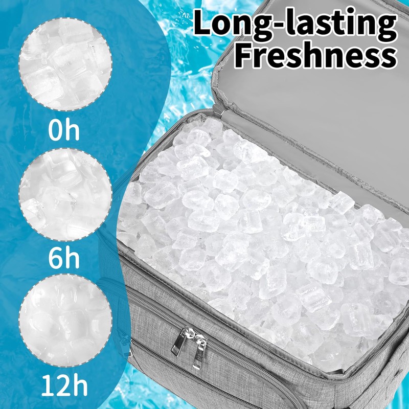 Cooler Backpack,Insulated Backpack Cooler Leakproof Double Deck Cooler Bag for