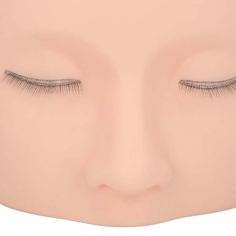 Eyelash Extension Mannequin Head, PVC Soft Rubber Reusable Design, Three