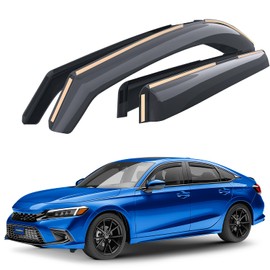 Goodyear Shatterproof in-Channel Window Deflectors for Honda Civic 2022-2025 Sedan, Rain Guards, Window Visors for Cars, Vent Deflector, Car Accessories, 4 pcs - GY008433