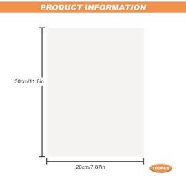 Parchment Paper Sheets for Baking, 100 Pcs Non Stick Parchment Butter Paper Sheets Pre Cut for Oven Kitchen White 20 x 30cm