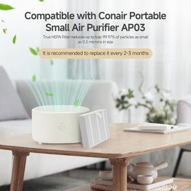 Harebery AP03 Replacement Filter, Compatible with Conair Portable Small Air Cleaner Purifier AP03 for Small Spaces, 4 Pack