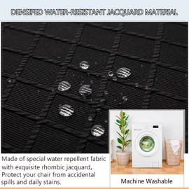 BOGUANG Waterproof XL/Oversized Dining Chair Cover, Parsons Chair Covers(Black, Set of 6(XL))