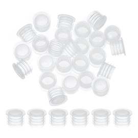 PATIKIL Salt and Pepper Shaker Stoppers 13mm/0.51", 25Pcs Plastic Salt Shaker Plug Replacement Reusable Clear Round End Cap for Pots Bottles Pipes