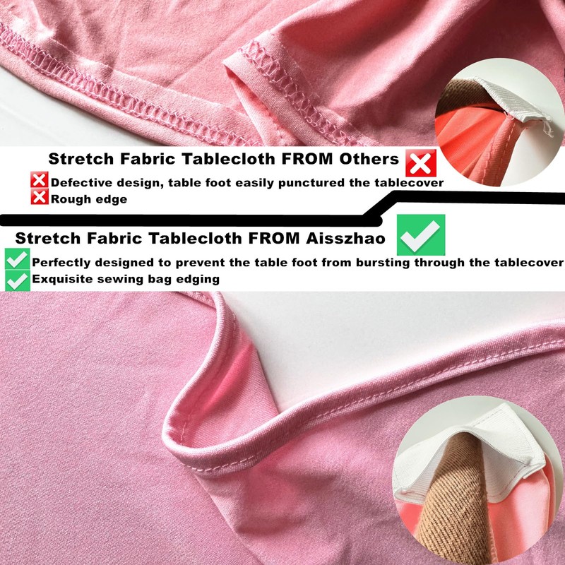Stretchable Tablecloths,Hot Pink Spandex Fitted Tablecover 6ft Washable Stretch Spandex