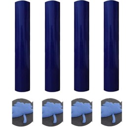 Puff Vinyl Heat Transfer Blue, 3D Puff Heat Transfer Vinyl Sheets Iron on, Blue Foaming Heat Transfer Puffy HTV Vinyl for Heat Press T Shirts DIY Clothes Fabric, 4 Sheets 12”X10”