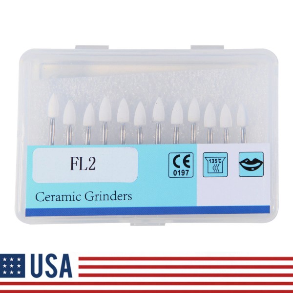 Unbranded Dental Flame White Stone Polishing FG Burs FL2 Abrasion