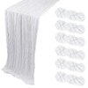 Arucxlzq 6 Pack White Gauze Cheesecloth Table Runners 10ft (35x120