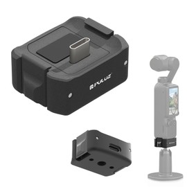 PULUZ Charging Adapter Base for DJI OSMO Pocket 3,USB-C/Type-C Aluminum Alloy Stabilizer Base Bracket,1/4 Threaded Hole and Connector on The Bottom for Mounting to Tripods, Selfie Sticks