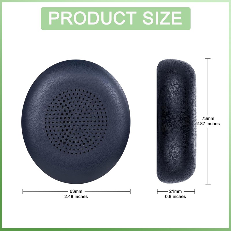 Replacement Earpads for Jabra Evolve2 65(65MS 65UC USB)/Evolve2 40 (40UC