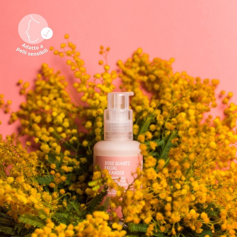 Mild Facial Cleanser 99.9% Natural Rose Quartz Facial Cleanser (100