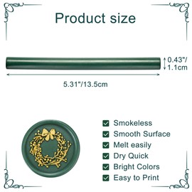 Yoption 15 Pieces Olive Green Glue Gun Sealing Wax Sticks for Wax Seal Stamp, Great for Wedding Invitations, Envelopes, Cards, Christmas Gift Ideas, Wine Packages (Olive Green)