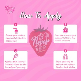 Destini Boo- It Never Move Lace Glue-Medical Grade Quality from Experts in Korea-Strong Hold for Wigs and Hair System-Waterproof Wig Glue for Extreme Heat- (1.06 FlOz)