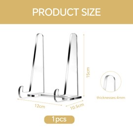 WOUYTPE Acrylic Stand, Plate Holder Stand, Plate Holder, Suitable for Placing Picture Frames, Plates, Photo Frames, Books, Photos (Transparent Colour)
