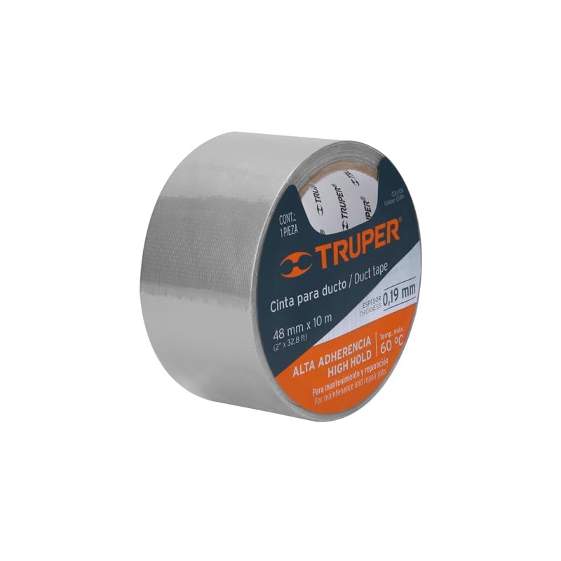 Truper CDU-10X, Cinta para ducto, 10 m, resistente a altas