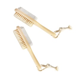 Healvian 2pcs Double-sided Foot File and Callus Remover for Foot Care Pumice Stone Pig Bristle for Men and Women to Smooth Dry Skin and Remove Dead Skin