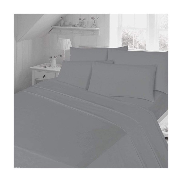 Thermal Flannelette Flat Sheet Double Size Bed 100% Brushed Cotton Flannel Flat Bed Sheet, Grey