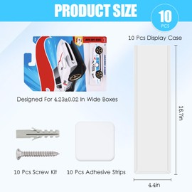 10 Pack Clear Model Car Display Case - Holds up to 100 Cars, Compatible with Hot-Wheels Packaged Diecast Blister, Toy Storage Organizer Wall Mount Display Case (10)