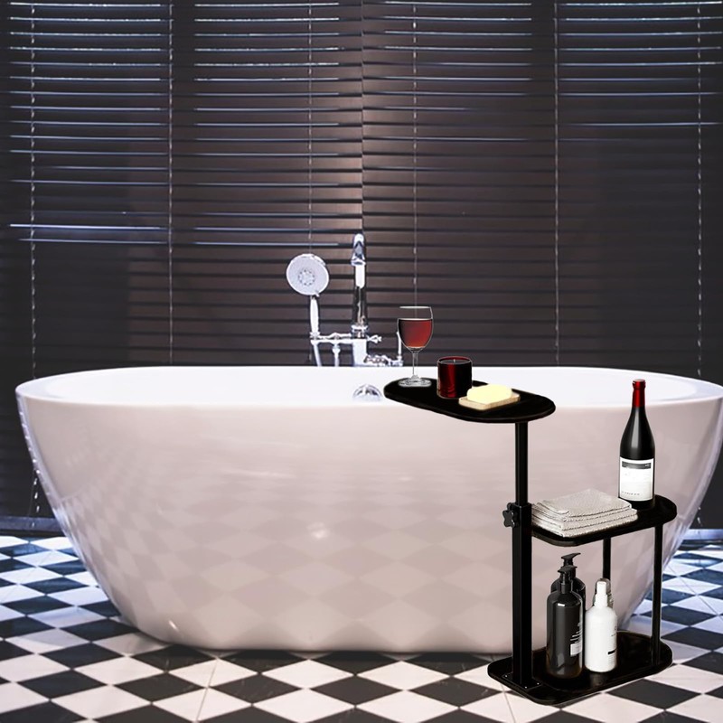 MOYUXIAO 3 Layer Bath Tub Tray Table,Bathtub Trays,Height Adjustable Bathtub