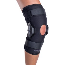 DonJoy Deluxe Hinged Knee Brace, Drytex Sleeve, Open Popliteal, X-Small