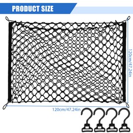 GOMETY Protective Gate Car Barrier Separation Net, Dog Gate for Boot 120 x 90 cm, Double Layer Polypropylene with 4 Hooks, Universal Dogs, Barrier Net for Pet Safety, Car Divider