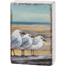 Primitives by Kathy Home Décor Sign - Seagulls On The Beach Wood Block Sign