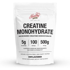 HERTHY FOODs Creatine Monohydrate Fine Powder 500G - 100 Servings 5000mg (5g) per serving Unflavored for muscle growth recovery in men and women, 1 pack / HERTHY FOODs 크레아틴 모노하이드레이트 미분말 500G - 100인분 1회 제공량당 5000mg (5g) 남성 및 여성 근육 성장 회복을 위한 미향료, 1개