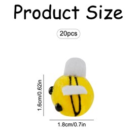 Luckious 20PCS Mini Wool Felt Bees Crafts Plush Bees Bulk Plush Toys Party Bag Fillers Decorations for Clothing Hats Bags Gifts Decorations