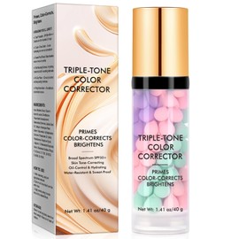 Prebase Facial 3 En 1 Para Antes Del Maquillaje, Hidratante, Protector Solar Fps 50, Corrector De Color Triple Tono Para Aislar Y Suavizar La Piel.   