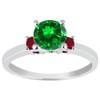 Gem Stone King 925 Sterling Silver Green Simulated Emerald and