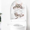 Cartoon Cute Cat Toilet Cover Sticker Decals,Animal Cats Flower Leaf