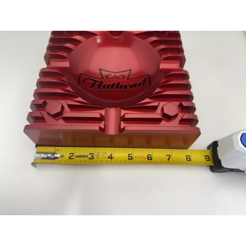 CAO Flathead Metal Cigar Ashtray - Red - New