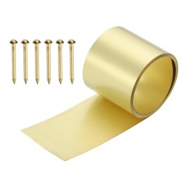 PATIKIL Metal Film Brass Foil Plate, 52 Gauge x 1" x 78" H62 Metal Foil Plate Copper Strip Brass Roll for DIY Crafts Electrical Repairs DIY Projects Grounding, Brassy(1" Width)