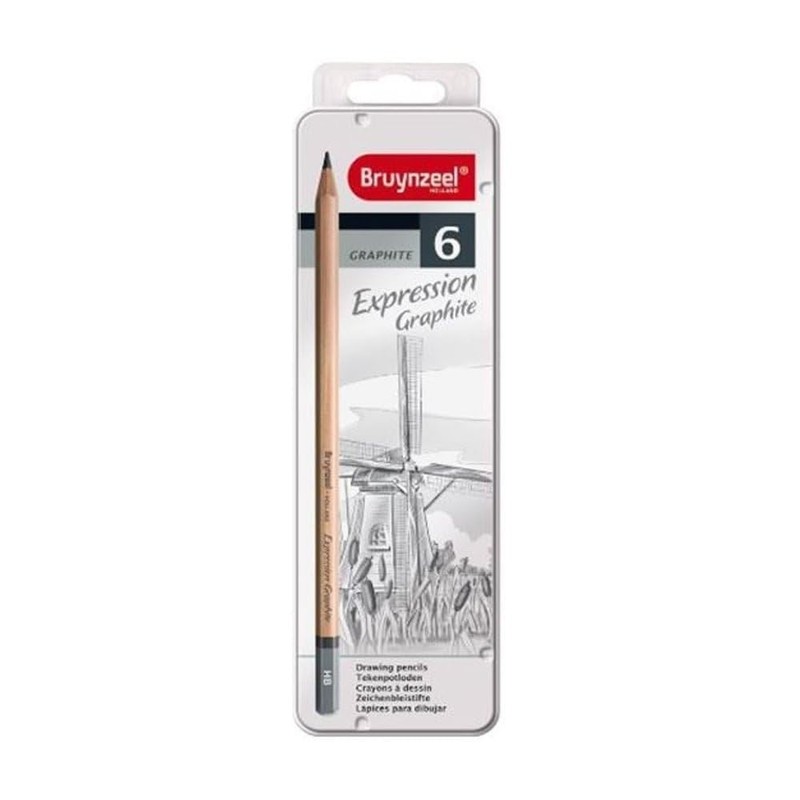 TALENS - Estuche 6 Graphite Pencils Metal Box Expression