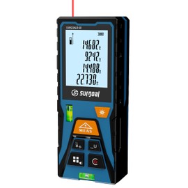Laser Distance Meter 196ft – Digital Laser Measuring Tool with LCD Backlit Display, Area Volume Pythagorean, ±2mm Accuracy, Class II, Electronic Tape Measure for DIY Construction – AAA Battery Powered