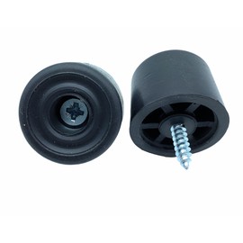 2 x Black 28mm Rubber Door Stops/Wall Protectors with Screws