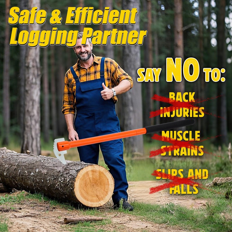 PIRIPARA 30 Inches Pickaroon Logging Tool, Hookaroon Log Roller Forestry