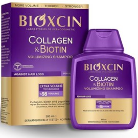 Bioxcin Collagen & Biotin Volumizing Shampoo, 300ml, Hair Thickening & Strengthening for Fine and Flat Hair, Dermatologically Tested, for Women & Men