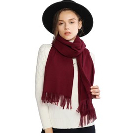 RIIQIICHY Burgundy Scarf for Women Winter Ladies Scarves Pashmina Shawls Wraps for Weddings