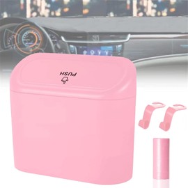 cubeta de basura para coche con 20 bolsas de basura y 2 ganchos, mini cubeta de basura para coche, impermeable, para automóvil, con tapa