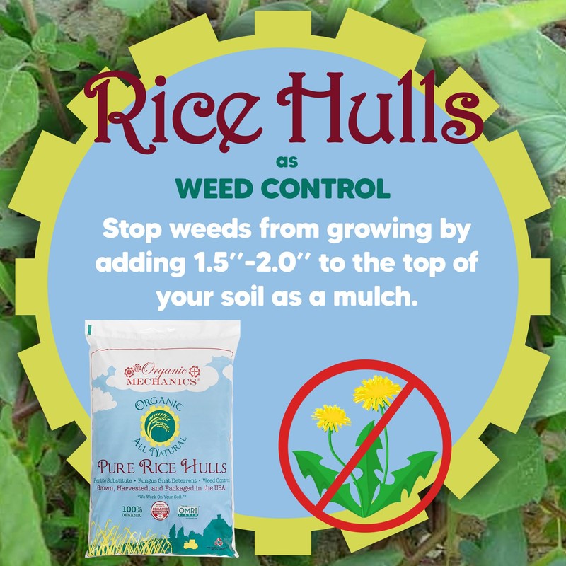 Organic Mechanics Pure Rice Hulls, 2 Cu Ft - Sustainable