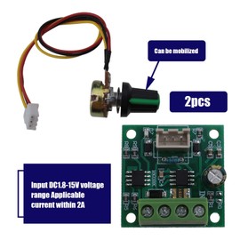 SING F LTD 2Pcs DC1.8-15V 2A PWM Motor Speed Controller Adjustable Low Voltage Regulator Module Motor Governor with Rotatable Control Knob